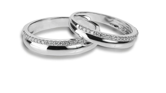 Silver Couple Diamond Ring