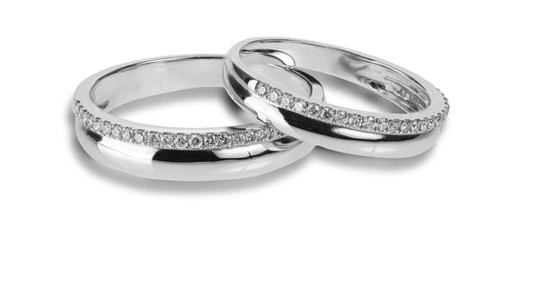Silver Couple Diamond Ring